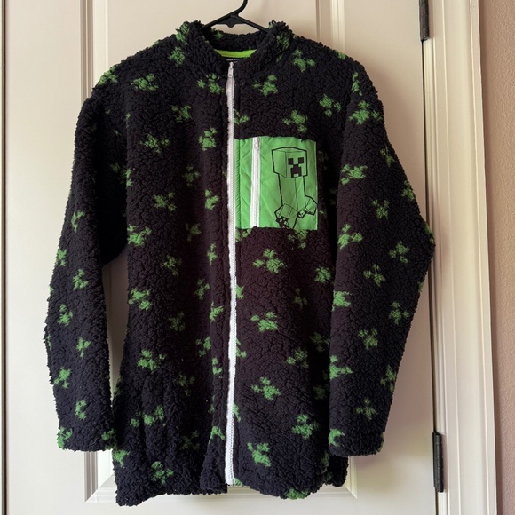 Minecraft Youth Fleece Zip Up Jacket size XL (16/18) - Picture 1 of 7